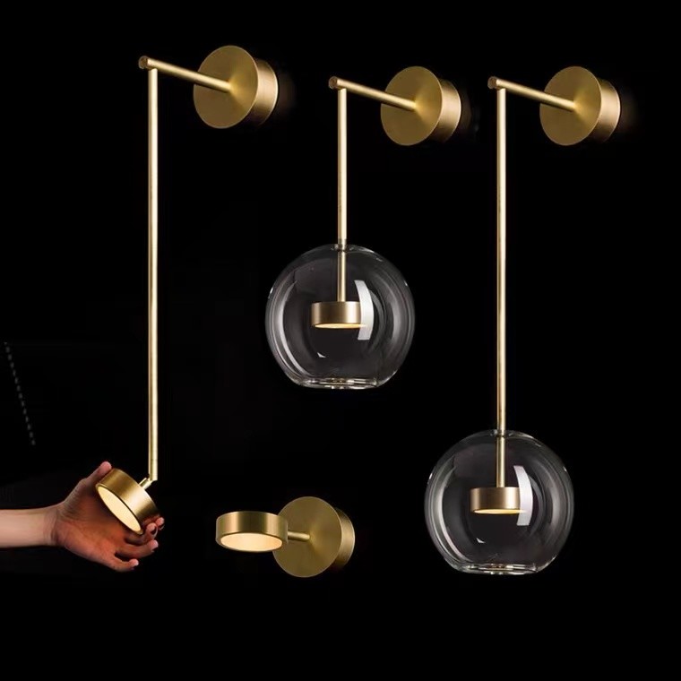 Wholesale Price Modern Lamp Milk Glass Golden Wall Light For Home Restaurant