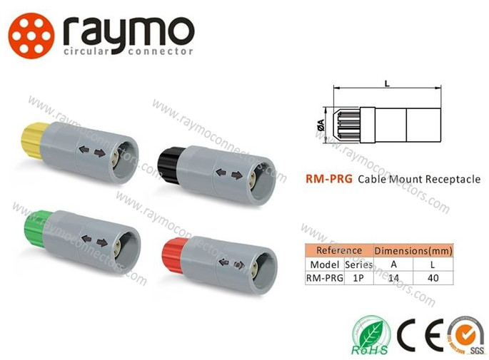 ECG Monitor Circular Plastic Connectors Push Pull Fastensing Type Panel Mounted