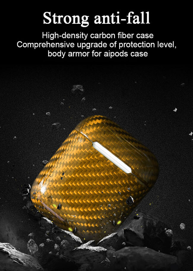 Impermeable Glossy Finish Carbon Fiber Airpods 2 Case