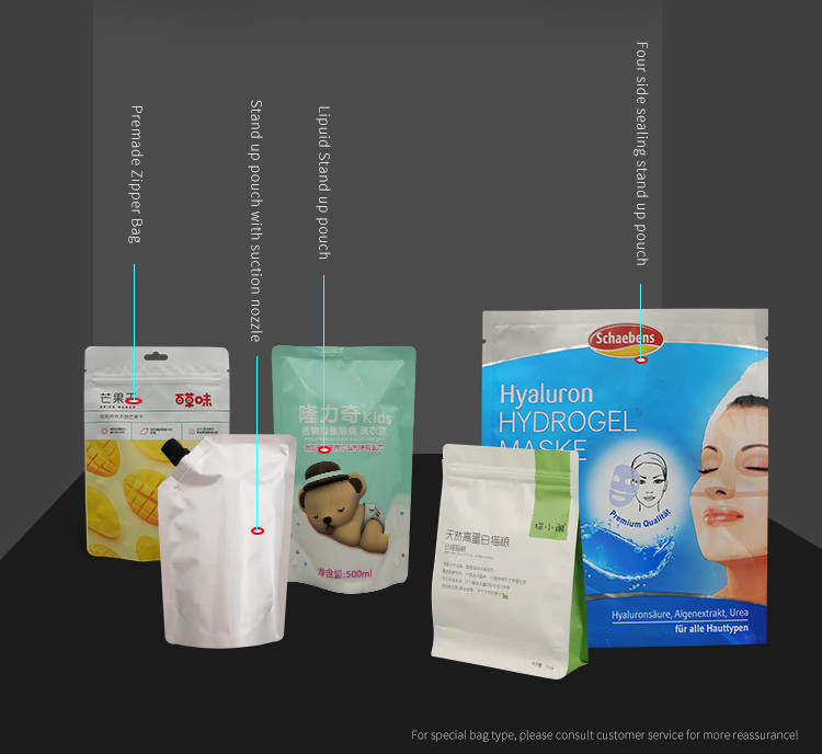 Granule Premade Bag Packaging Machine Zipper Pouch Biscuits Packing Machine Auto Doy-pack Nuts Weighing Packing Machine