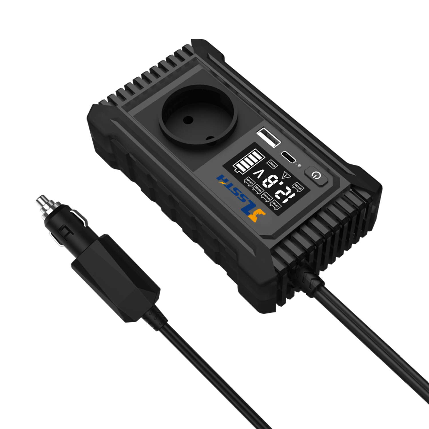 12V 220V Mini Dc To Ac GaN PD Fast Charger Converter USA UK EU Socket 150W Pure Sine Wave Electric Car Power Inverter Dual Sockets
