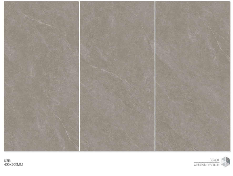Restaurant 400x800mm Gray Inside Wall Modern Tiles Soft Glazed Ceramic Tile