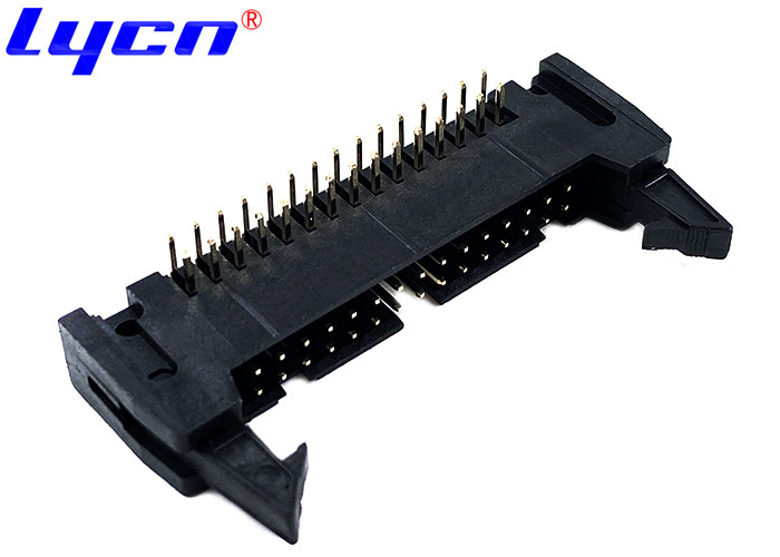 Ejector 2.54 Mm Right Angle Header Male Connector PA9T Plastic ROHS Approved