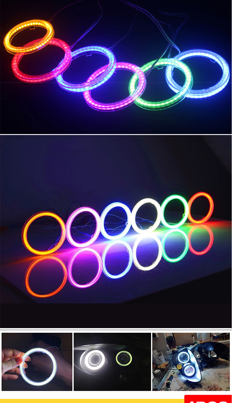 Motorcycle DRL LED Car Ambient Lights Fog Lamp COB 60mm 70mm 80mm 90mm 100mm 110mm