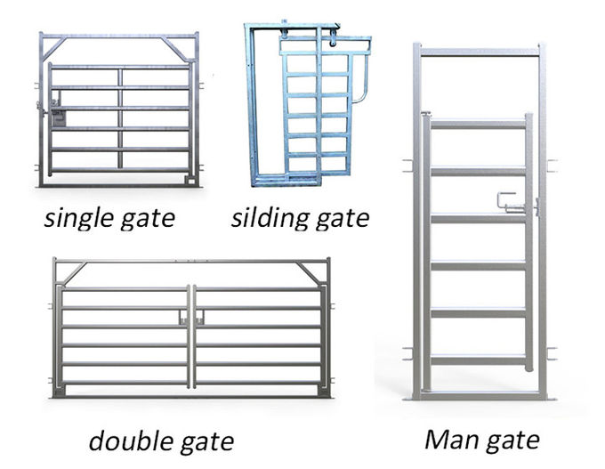 Six Bars Heavy Duty Metal Oval Rail Cattle Yard Panel for Australia