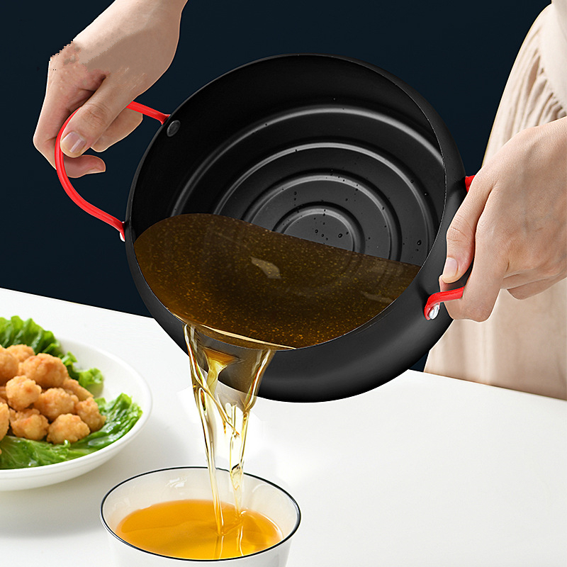 Restaurant Kitchen Deep Frying Pots Round Body Designed Cooking Pot With Filter