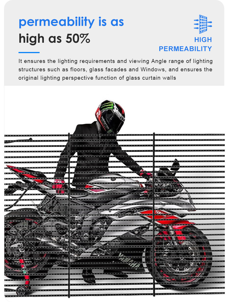 P20 LED Transparent Screen 6000nit LED Curtain Wall Display IP65