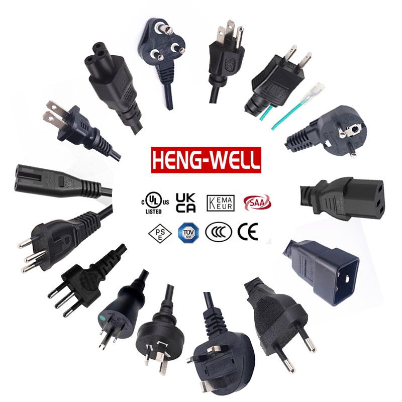 Customized 3 Pin AC Power Cord For Home Application Industrial Electric