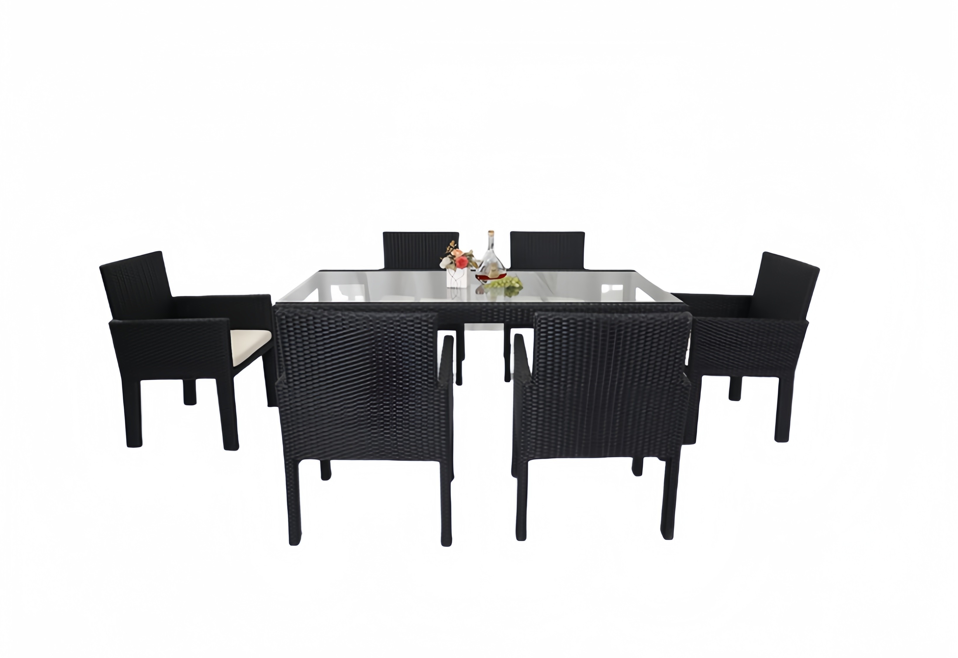 7 PCS Woven Dining Table Chairs Patio Conversation Leisure Rattan Sofa Set