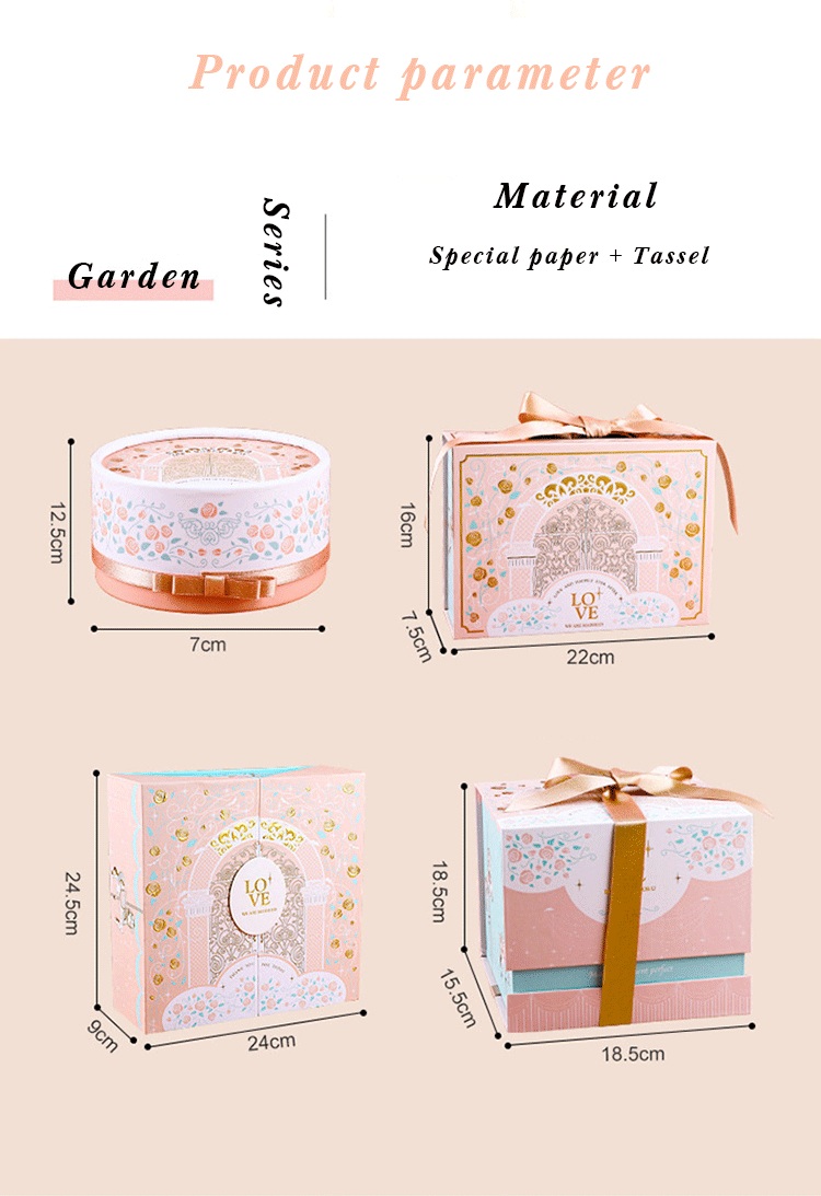 Birthday Candy Package Paper Box Gift Cardboard Box With Ribbon