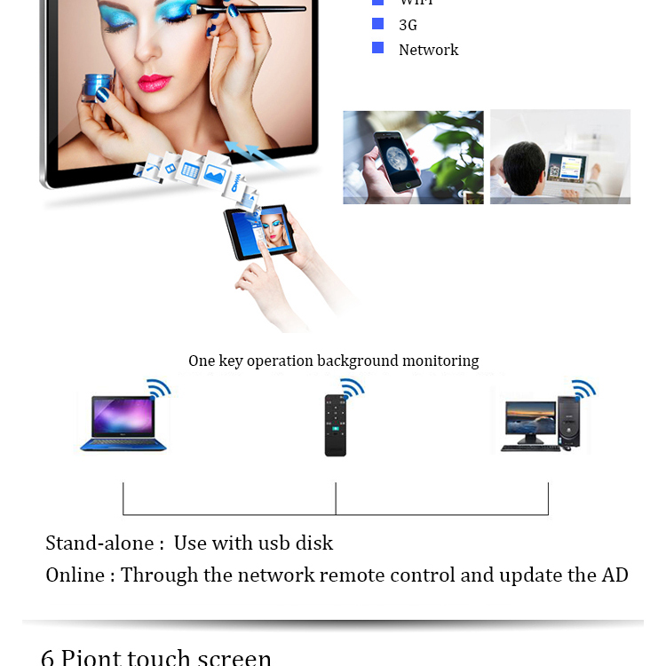 Super Slim! Wall Mounting stand alone lcd digital sinage
