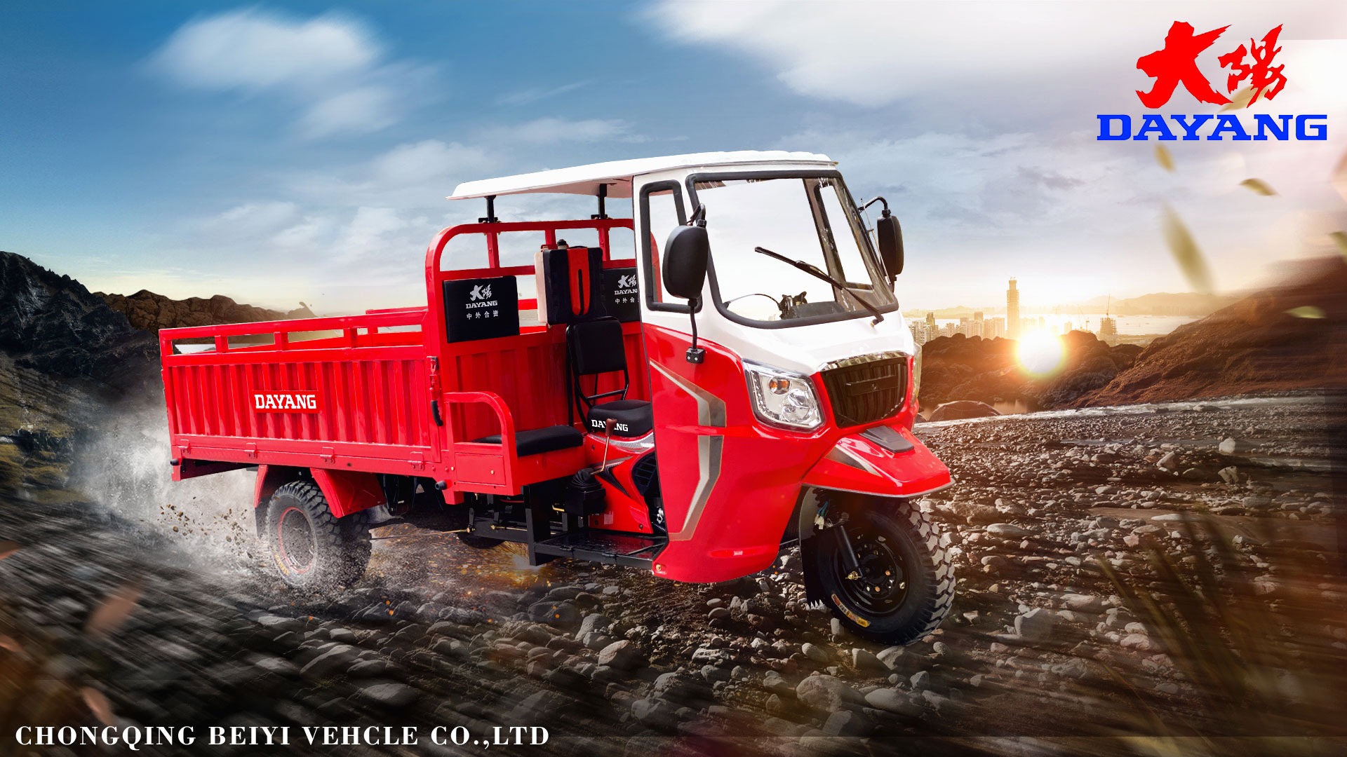 DAYANG Delivery Tricycle with Full Floating Rear-Axle and Five Wheels in Cameroon