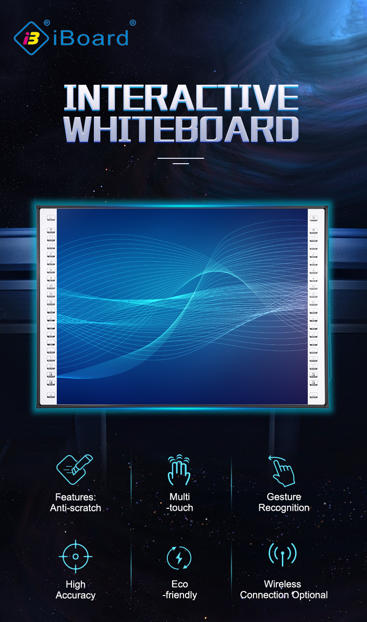 84 Inch Infrared Interactive Whiteboard Wall mounted for teaching