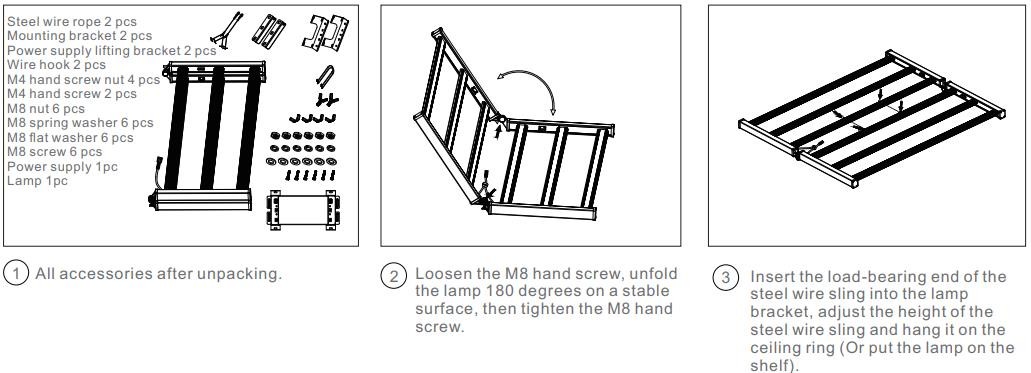 5x5ft Full Spectrum Grow Lights IP66 Foldable Dimmable