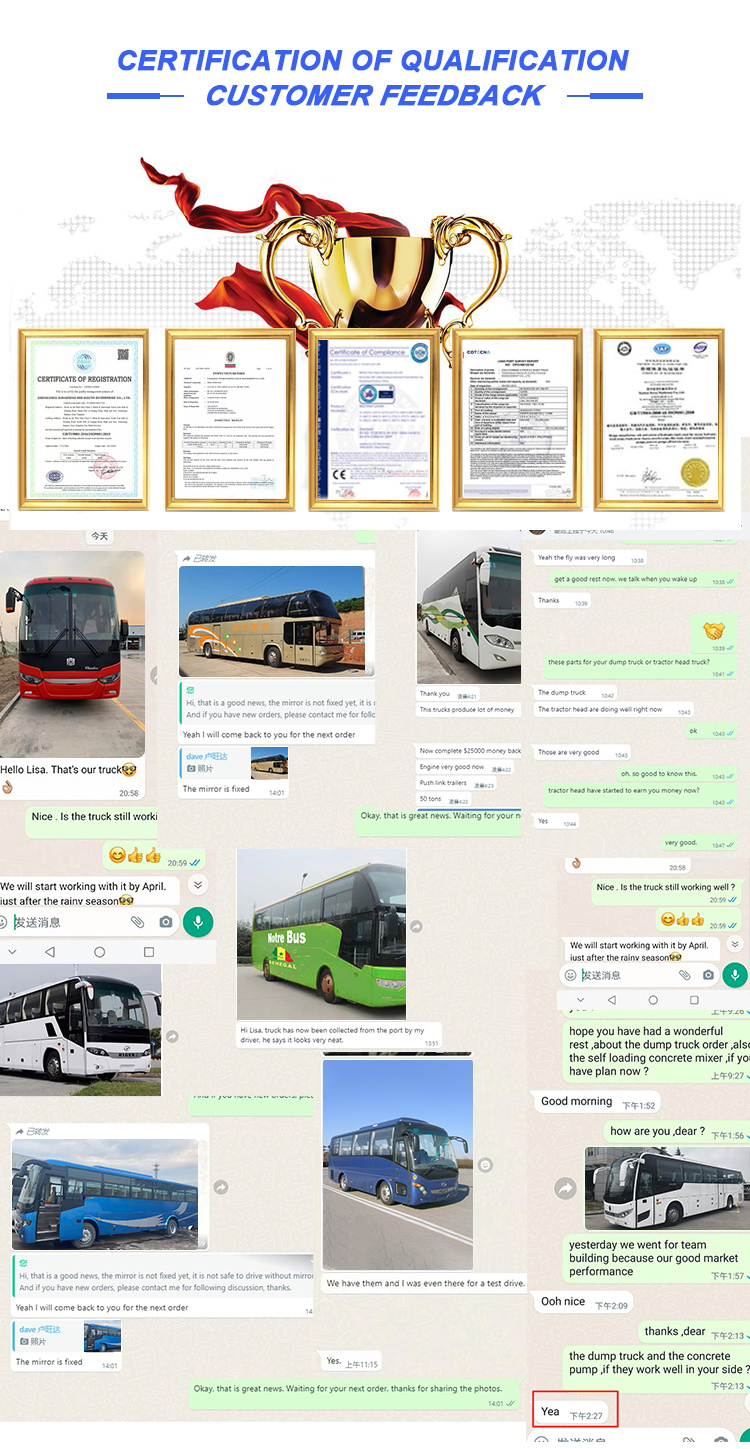 Highly Refurbished Customized Coach Bus 60 Seats Used Buses with 8.424L Displacement