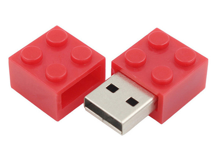 Building Block Shaped Plastic Usb Stick Drive Customized Logo Acceptable