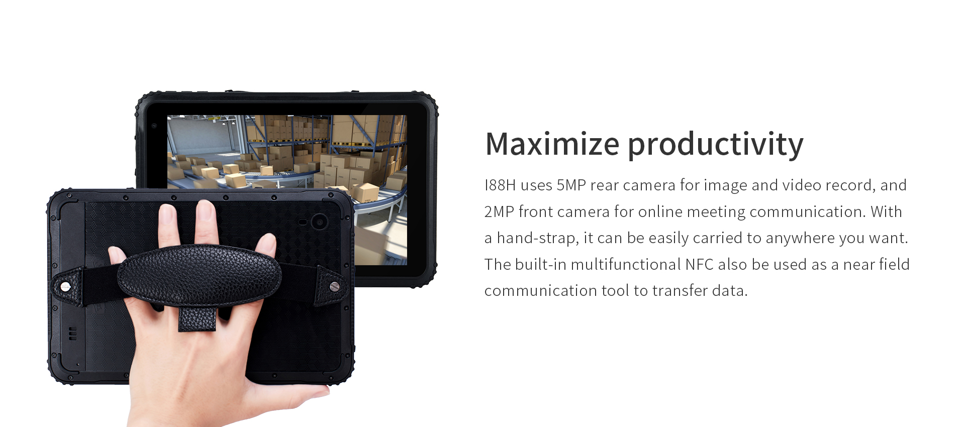 8 Inch Industrial Rugged Tablet PC with Win10 GPS 4G Intel Atom Processor NFC IP67