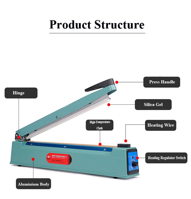 DUOQI SF-200A Manual Hand Impulse Sealing Machine for Light Aluminum Packaging Needs