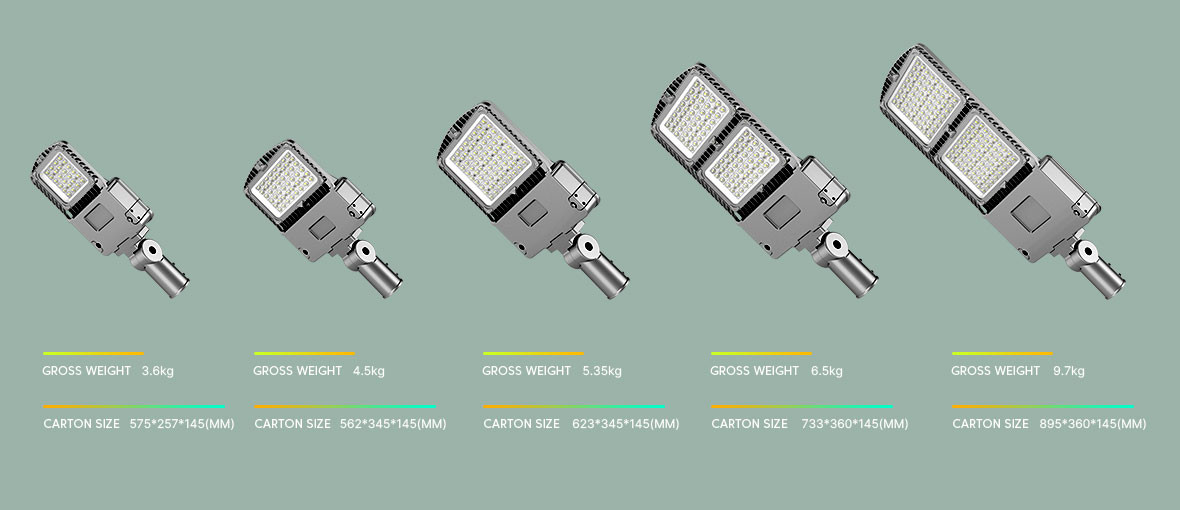 IP66 Waterproof Street Light 70 CRI Color Temperature 3000K/4000K/5000K/6000K with PF 0.95