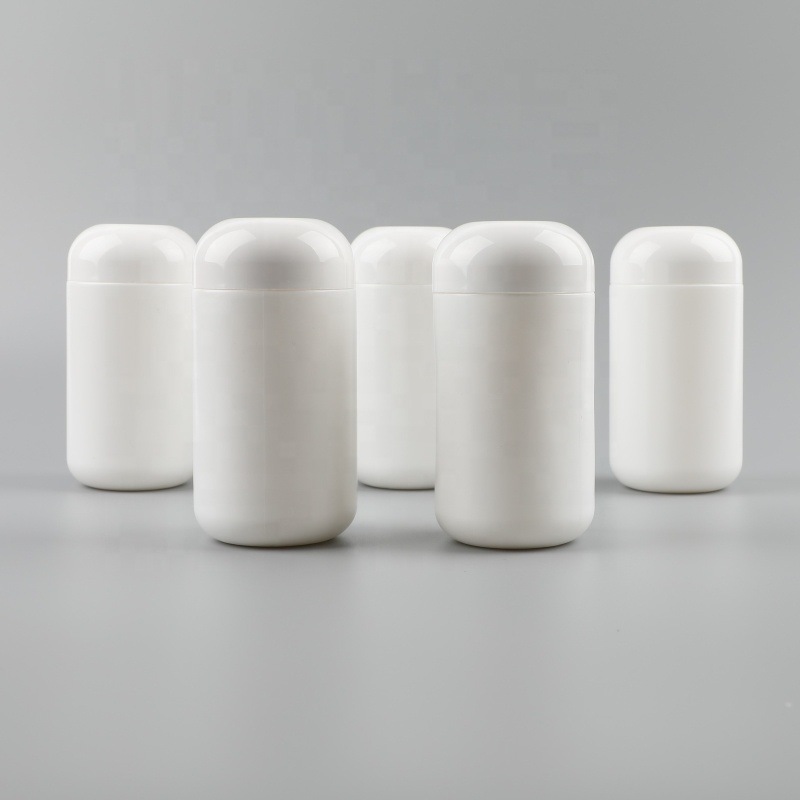 250ml 300ml 500ml 600ml Empty HDPE Wide Mouth Protein Powder Container Bottle with Silk Screen Printed Label and Label