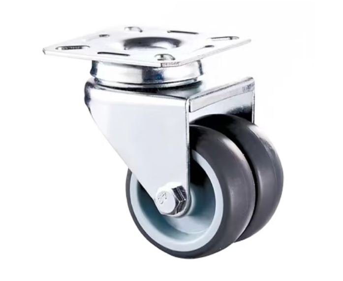2 Inch TPR Twin Wheel Swivel Caster – Durable Double Wheel Trolley Caster for Smooth, Quiet Mobility