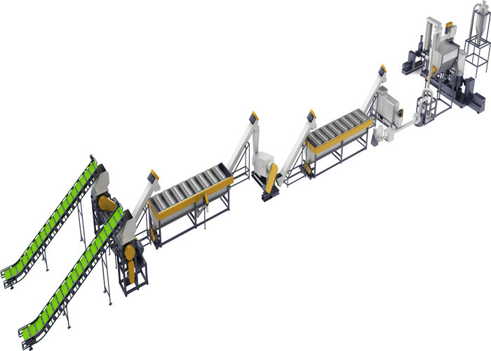 ISO Approval Plastic Recycling Line With Shredder Single Shaft Energy Saving