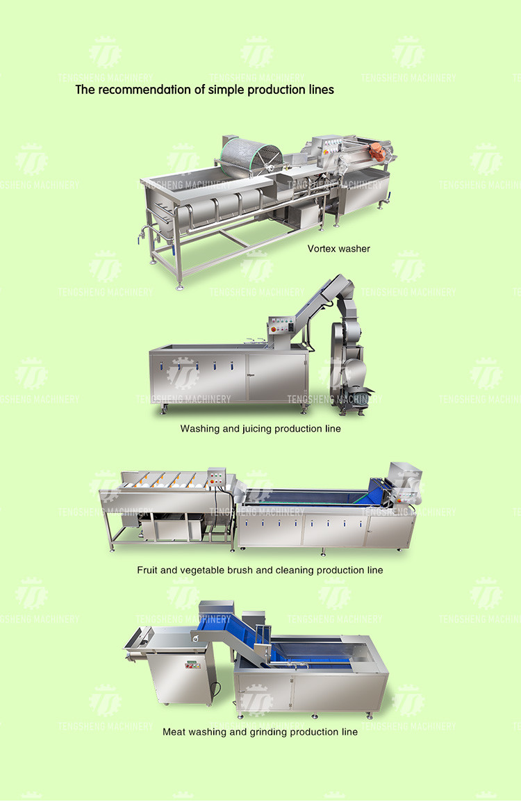 380V Fruit And Vegetable Processing Line Sweet Potato Picking Hair Roller Bubble Cleaning Drying Cutting Machine