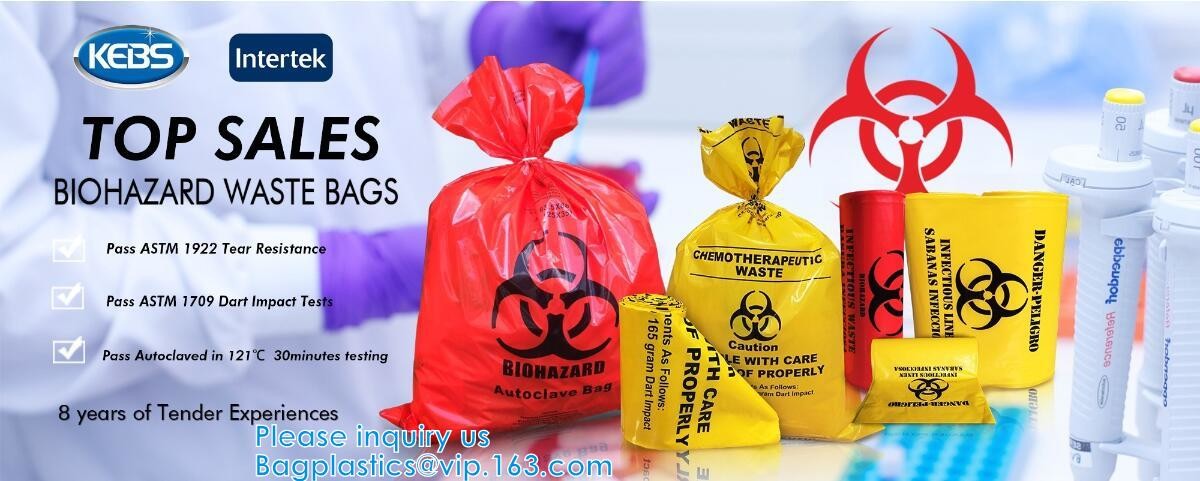 Lab, Hospital, Healthcare, Safety, Infectious, Medical Waste Disposal Warning Label Sterilization Indicate