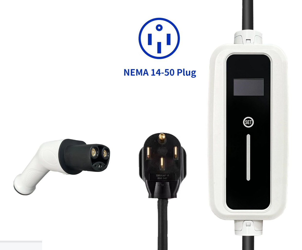 NACS Tesla Portable EV Charger 40A Mobile Electric Car Chargers With Nema 14-50 Plug