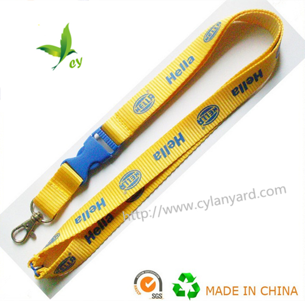 Colored ribbon with printed business logo