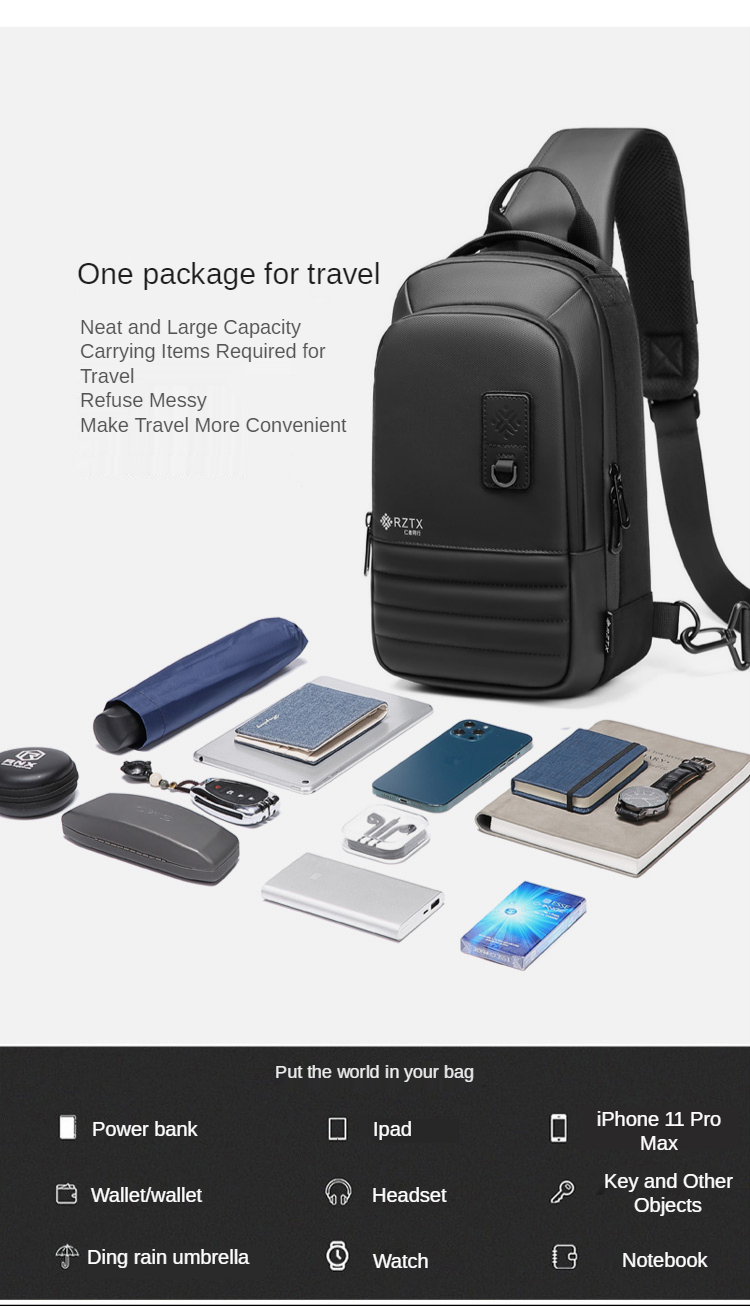 5L Waterproof Messenger Satchel Shoulder Bag 17*7*29cm