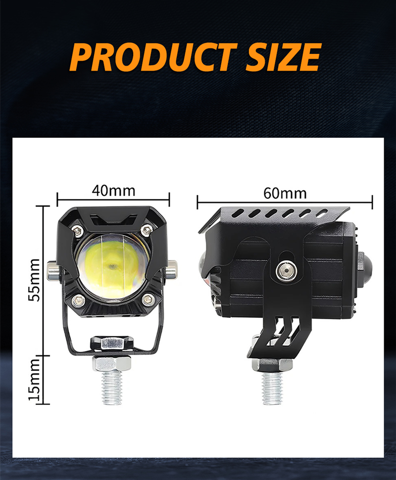 Square Style Red White Yellow Blue Flashing Universal Motorcycle LED Light