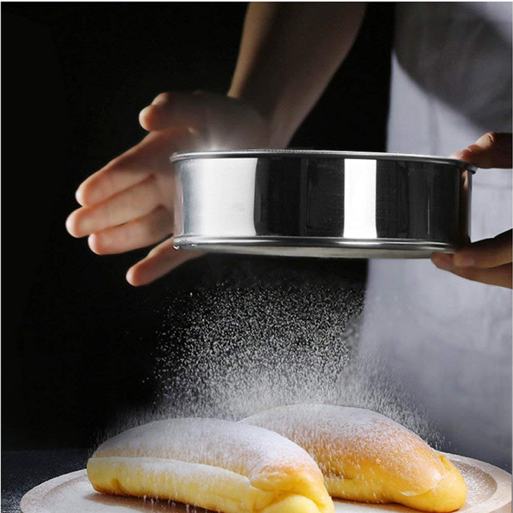 Food - Grade 304 Stainless Steel Flour Sieve 40 60 Mesh / Inch 30cm Dia