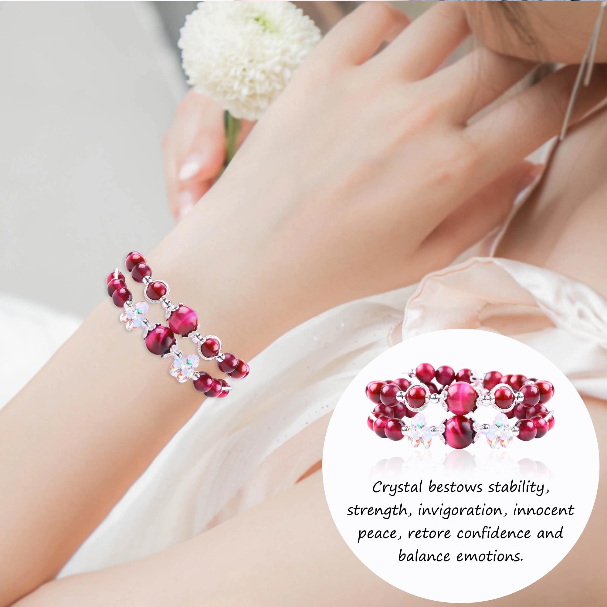 Healing Energy Women'S Gemstone Bead Bracelet 4/6/8/10/12mm