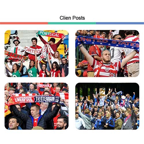 Oem Factory Manufacturer Custom Logo National Soccer Scarf Qatar Espana Brazil Portugal France