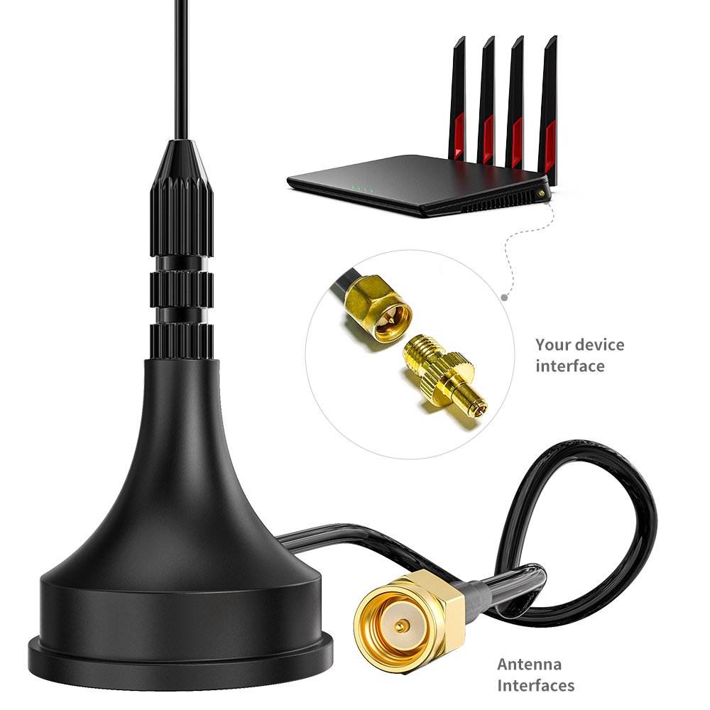 High Gain External Booster with Magnetic Base and Vertical Polarization Mimo Antenna