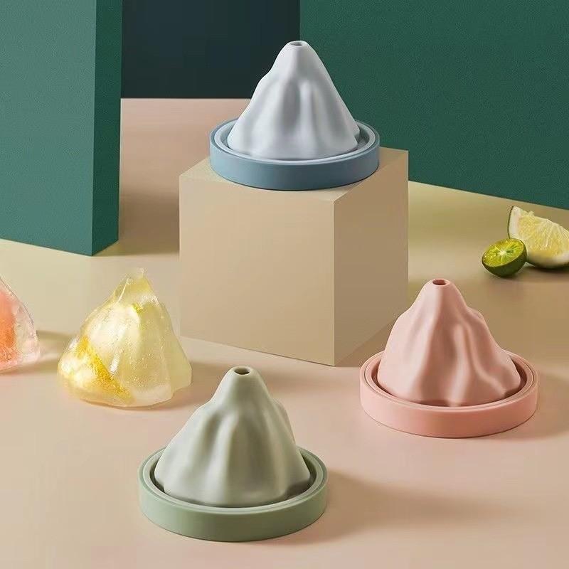 Roll Over Image To Zoom In Ice Cube Molds, Cocktail Ice Cube Tray, Silicone Ice Mountain Shaped Ice Molds Snow Mountain Mould