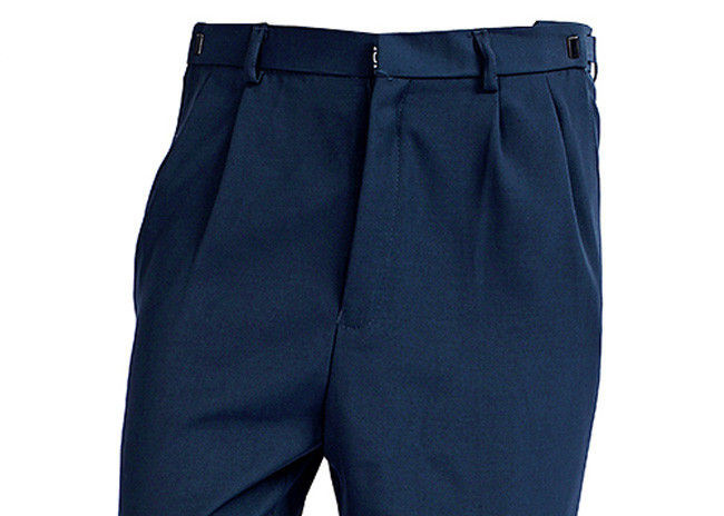 Women / Men Black Security Uniform Pants Wrapped Cuffs With Rubberized Waistband