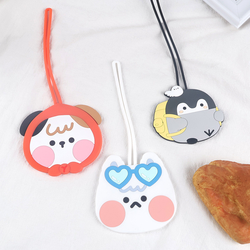 Cartoon Animal Design Silicone Luggage Tags Customized Travel ID Labels Name Card Holders