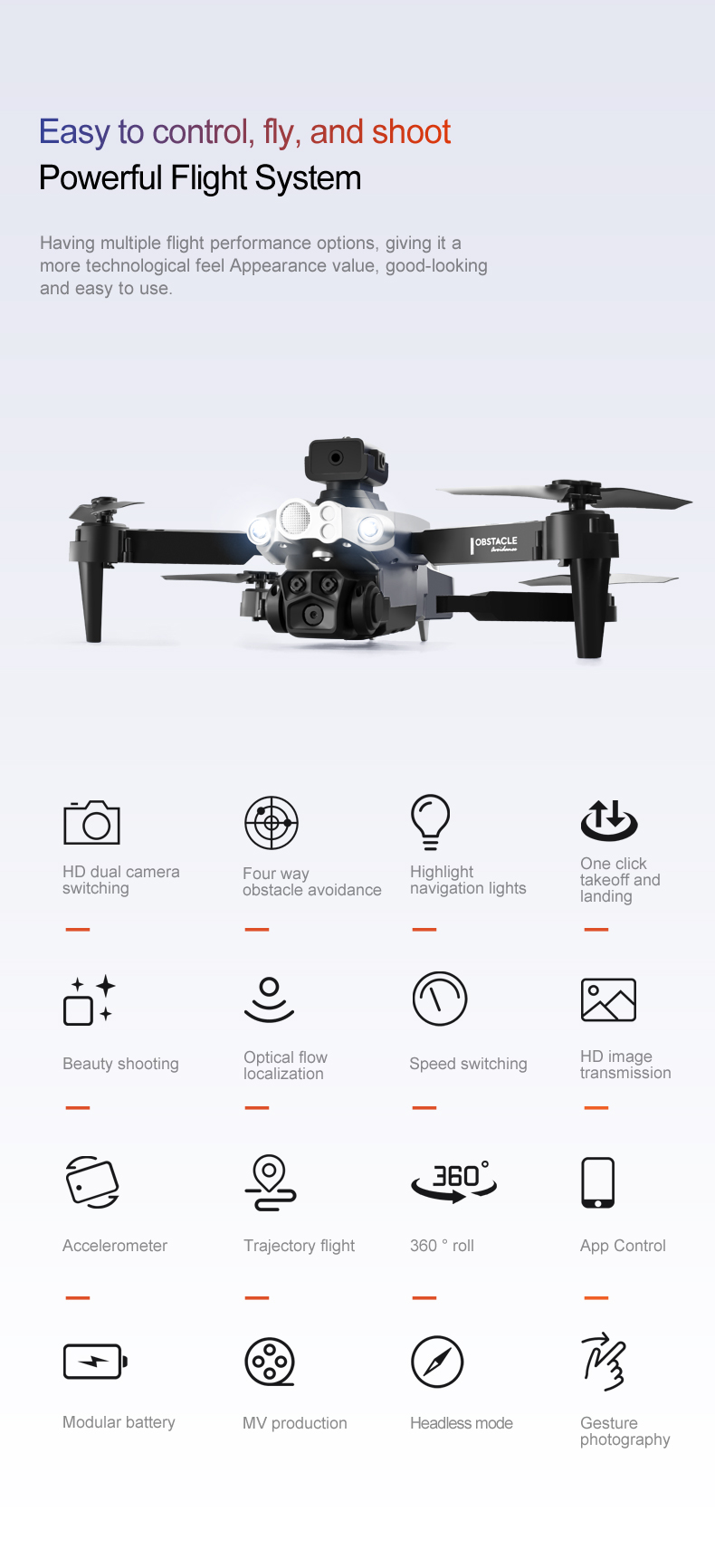 Portable 4k Drone Professional with 3 Camera Wide Angle Optical Flow Localization 360 Obstacle Avoidance Quadcopter