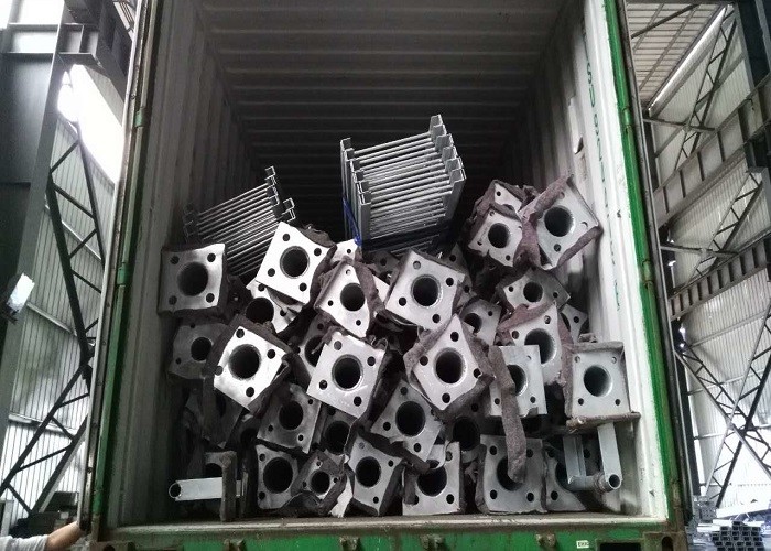 Galvanized Surface Tubular Steel Tower For Power Transmission With 3 / 4 Leg