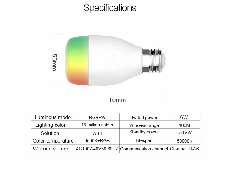 RGBW Bulb Voice Activated Led Lights Low Power - Wear And Long Using Life
