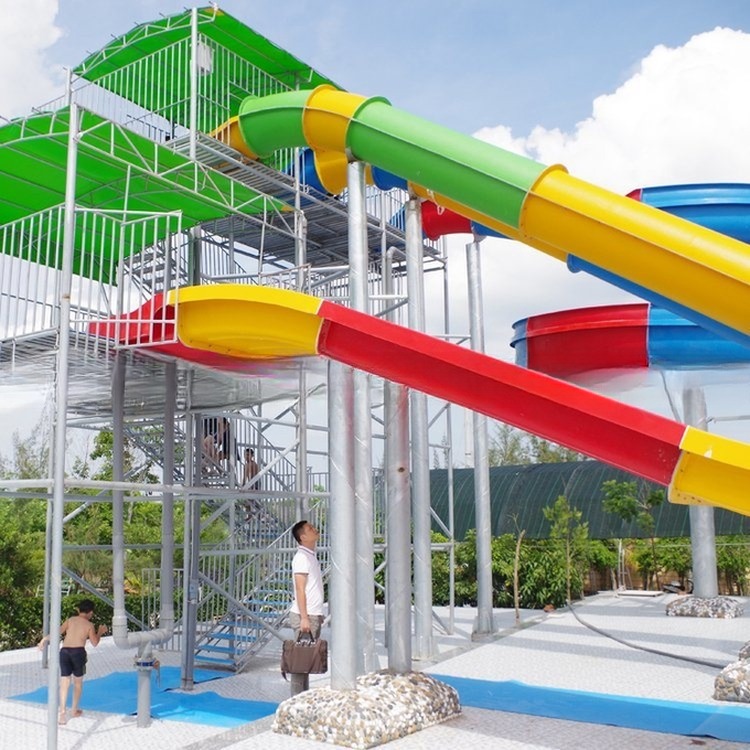 Family Fun Water Slide Fiberglass Pool Slide for Amusement Park