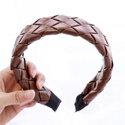 High quality Pu headband braided hair band hair accessories wide hair band for