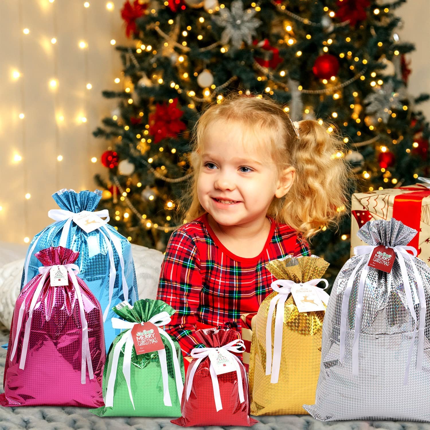 Christmas Candy Plastic Packaging Bag Lightwieight Custom Printing