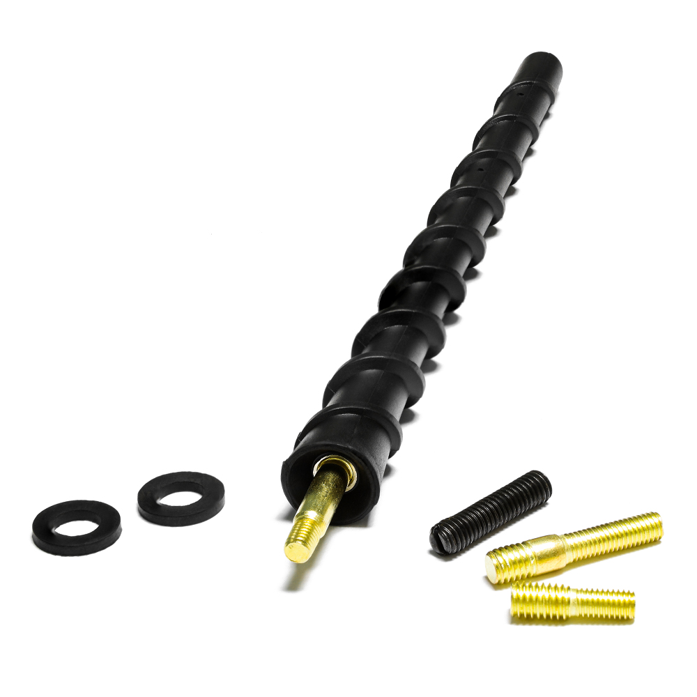 7" Black Spiral Bending AM/FM Radio Antenna Universal Fit for Trucks Cars SUVs 5dbi Gain