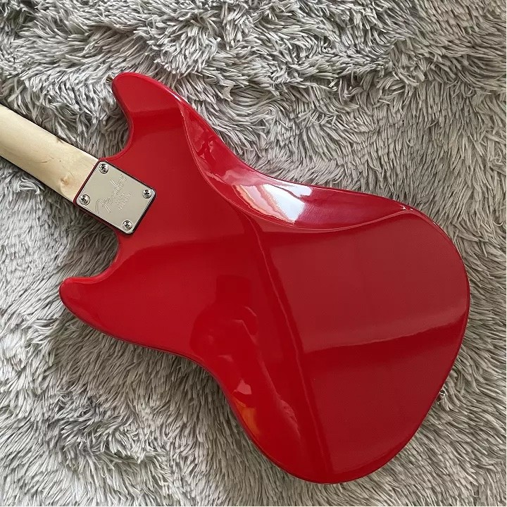 Custom Fender Mustang Style Electric Guitar in Red S-S Pickups Chrome Hardware