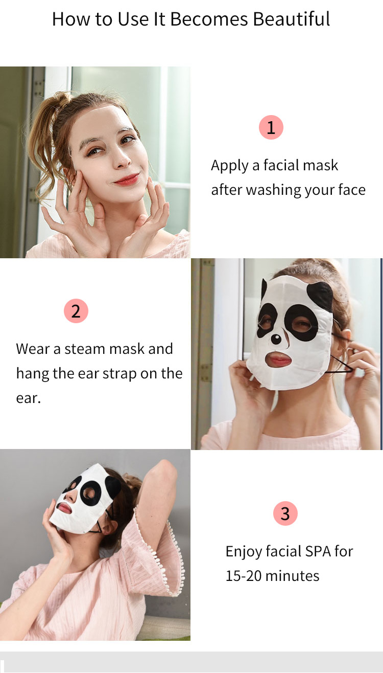 Panda Printing Steam Face Mask Facial Mask Sheets ISO Certificate