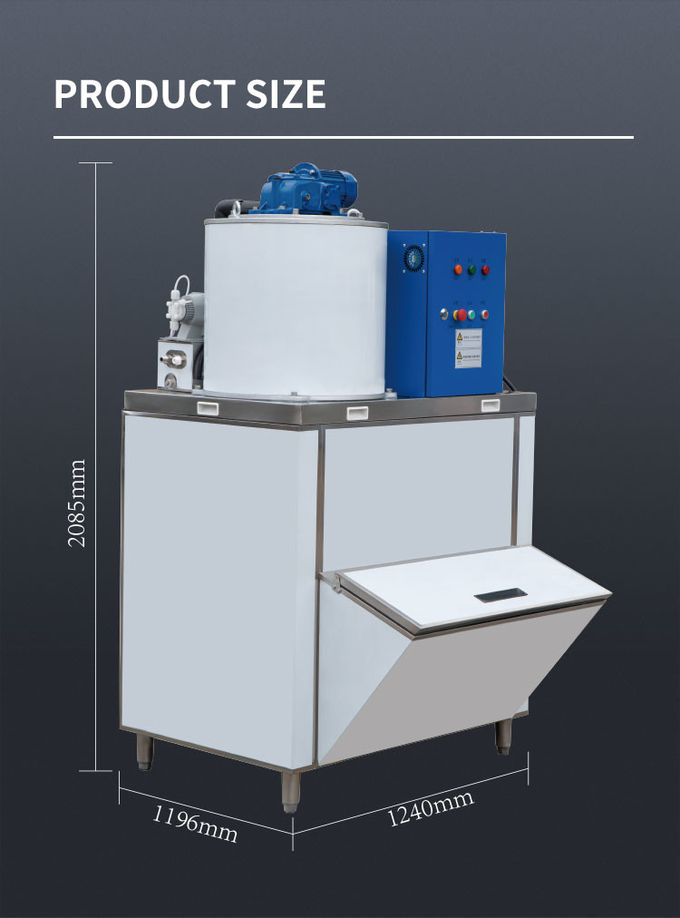 500KG/24H Ice Flake Making Machine Air Cooling Commercial Block Ice Snow Cone Machine