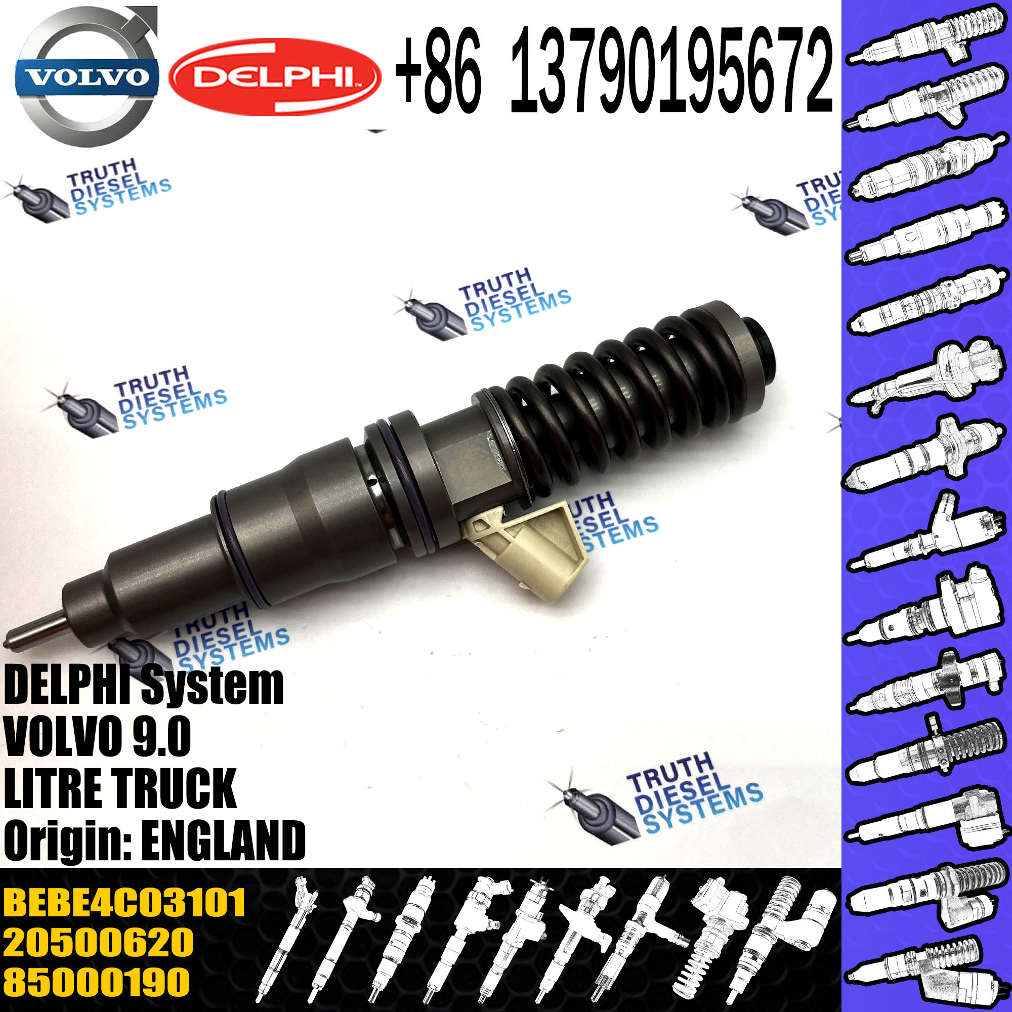 New Diesel Fuel Injector 20500620 BEBE4C03101 for VOL EC330 EC360B EC460 D12D 85003263,7420430583,20430583,8113941